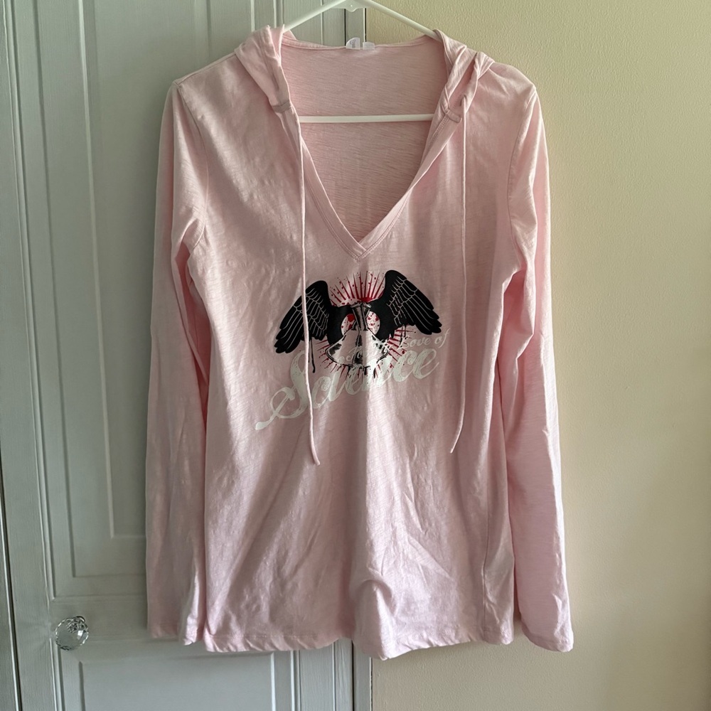 For the love of Science Pink Long Sleeve Hoodie w Science Graphic XL 100% Cotton